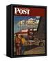 "Boys at Airport," Saturday Evening Post Cover, March 30, 1946-John Atherton-Framed Stretched Canvas