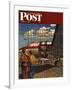 "Boys at Airport," Saturday Evening Post Cover, March 30, 1946-John Atherton-Framed Giclee Print