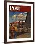 "Boys at Airport," Saturday Evening Post Cover, March 30, 1946-John Atherton-Framed Giclee Print