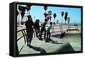 Boys at Skate Park-Steve Ash-Framed Stretched Canvas