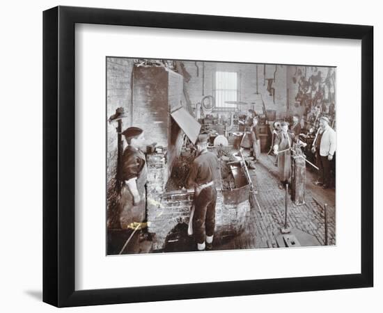 Boys at Work in the Smiths Shop, Feltham Industrial School, London, 1908-null-Framed Photographic Print