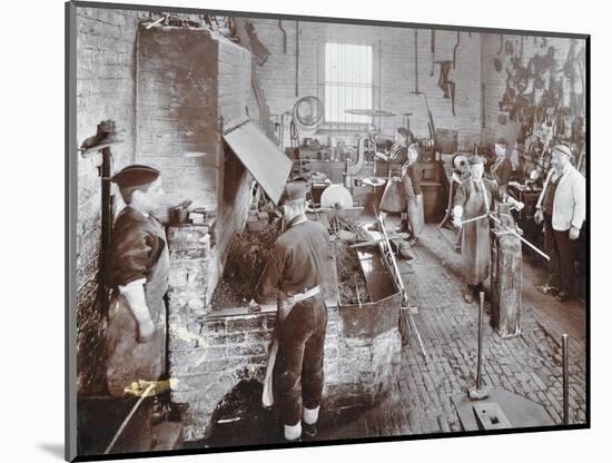 Boys at Work in the Smiths Shop, Feltham Industrial School, London, 1908-null-Mounted Photographic Print