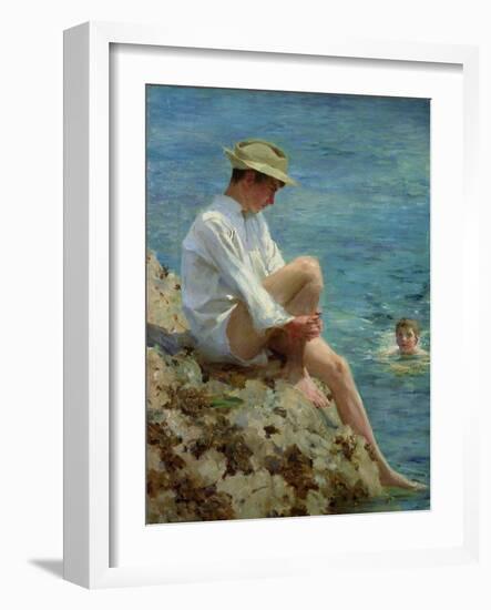 Boys Bathing, 1908-Henry Scott Tuke-Framed Giclee Print