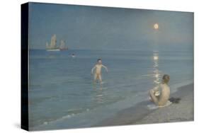 Boys Bathing at Skagen. Summer Evening, 1899-Peder Severin Kroyer-Stretched Canvas