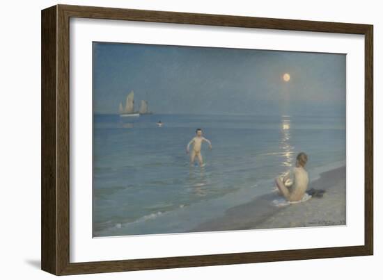 Boys Bathing at Skagen. Summer Evening, 1899-Peder Severin Kroyer-Framed Giclee Print