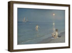 Boys Bathing at Skagen. Summer Evening, 1899-Peder Severin Kroyer-Framed Giclee Print