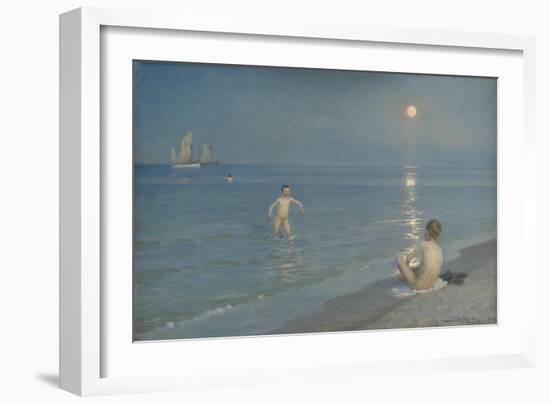 Boys Bathing at Skagen. Summer Evening, 1899-Peder Severin Kroyer-Framed Giclee Print