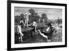 Boys Bathing in the River Thames-HR Robertson-Framed Art Print