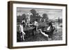 Boys Bathing in the River Thames-HR Robertson-Framed Art Print
