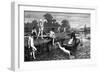 Boys Bathing in the River Thames-HR Robertson-Framed Art Print