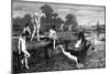 Boys Bathing in the River Thames-HR Robertson-Mounted Art Print
