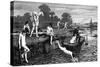 Boys Bathing in the River Thames-HR Robertson-Stretched Canvas