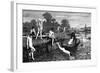 Boys Bathing in the River Thames-HR Robertson-Framed Art Print