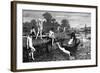 Boys Bathing in the River Thames-HR Robertson-Framed Art Print