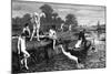 Boys Bathing in the River Thames-HR Robertson-Mounted Art Print