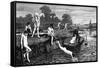 Boys Bathing in the River Thames-HR Robertson-Framed Stretched Canvas