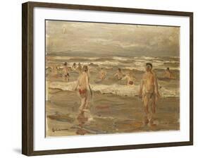 Boys Bathing in the Sea; Badende Knaben Im Meer, 1899-Max Liebermann-Framed Giclee Print