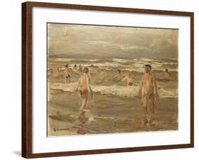 Boys Bathing in the Sea; Badende Knaben Im Meer, 1899-Max Liebermann-Framed Giclee Print