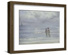 Boys Bathing on Boys Bathing on the Beach at Skagen-Peder Severin Kröyer-Framed Giclee Print