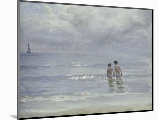 Boys Bathing on Boys Bathing on the Beach at Skagen-Peder Severin Kröyer-Mounted Giclee Print