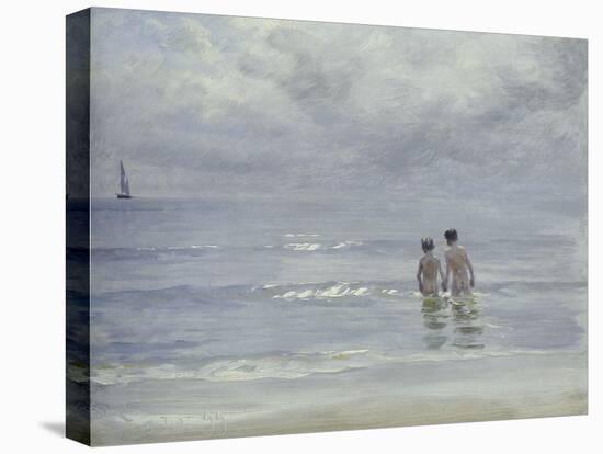 Boys Bathing on Boys Bathing on the Beach at Skagen-Peder Severin Kröyer-Stretched Canvas