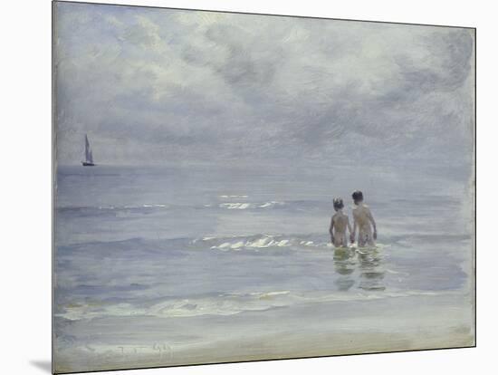 Boys Bathing on the Beach at Skagen, 1899-Peder Severin Kröyer-Mounted Giclee Print