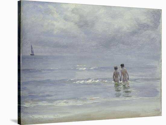 Boys Bathing on the Beach at Skagen, 1899-Peder Severin Kröyer-Stretched Canvas