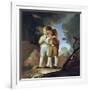 Boys Blowing Up a Bladder-Francisco de Goya-Framed Art Print