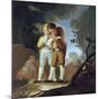 Boys Blowing Up a Bladder-Francisco de Goya-Mounted Art Print