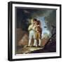 Boys Blowing Up a Bladder-Francisco de Goya-Framed Art Print