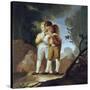 Boys Blowing Up a Bladder-Francisco de Goya-Stretched Canvas