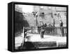 Boys by a Lock on the Grand Union Canal, London, C1905-null-Framed Stretched Canvas