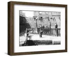 Boys by a Lock on the Grand Union Canal, London, C1905-null-Framed Photographic Print