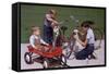 Boys Cleaning their Bikes-William P. Gottlieb-Framed Stretched Canvas