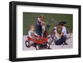 Boys Cleaning their Bikes-William P. Gottlieb-Framed Photographic Print