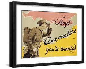 Boys Come over Here You're Wanted Recruitment Poster-null-Framed Giclee Print