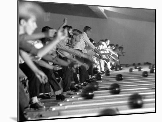 Boys Competing in Junior League Bowling Game-Ralph Crane-Mounted Photographic Print