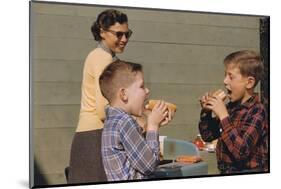 Boys Eating Hot Dogs-William P. Gottlieb-Mounted Photographic Print