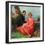 "Boys Eavesdropping on Courting Couple,"August 1, 1930-Frank Bensing-Framed Giclee Print