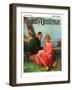 "Boys Eavesdropping on Courting Couple," Country Gentleman Cover, August 1, 1930-Frank Bensing-Framed Premium Giclee Print