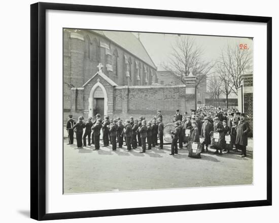 Boys Emigrating to Canada Setting Off from Saint Nicholas Industrial School, Essex, 1908-null-Framed Photographic Print