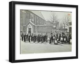 Boys Emigrating to Canada Setting Off from Saint Nicholas Industrial School, Essex, 1908-null-Framed Premium Photographic Print