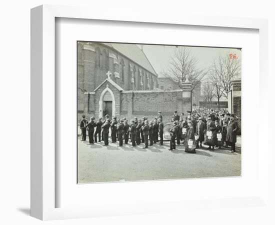 Boys Emigrating to Canada Setting Off from Saint Nicholas Industrial School, Essex, 1908-null-Framed Photographic Print