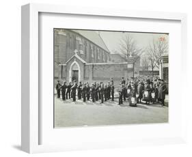 Boys Emigrating to Canada Setting Off from Saint Nicholas Industrial School, Essex, 1908-null-Framed Photographic Print