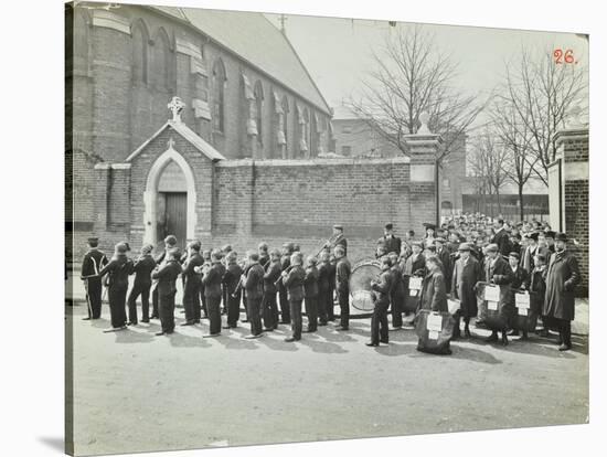 Boys Emigrating to Canada Setting Off from Saint Nicholas Industrial School, Essex, 1908-null-Stretched Canvas