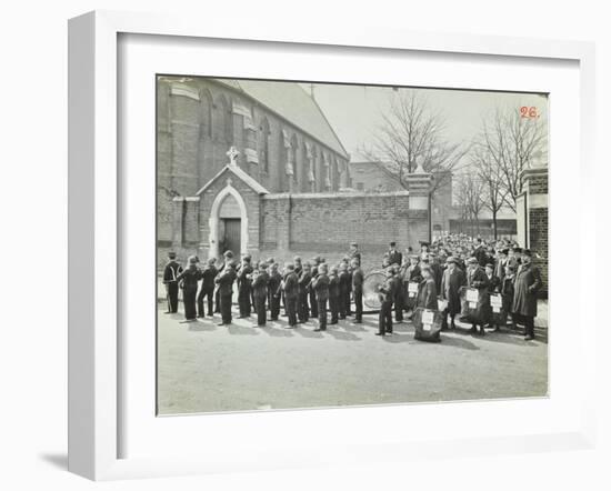 Boys Emigrating to Canada Setting Off from Saint Nicholas Industrial School, Essex, 1908-null-Framed Photographic Print