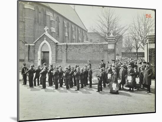 Boys Emigrating to Canada Setting Off from Saint Nicholas Industrial School, Essex, 1908-null-Mounted Photographic Print