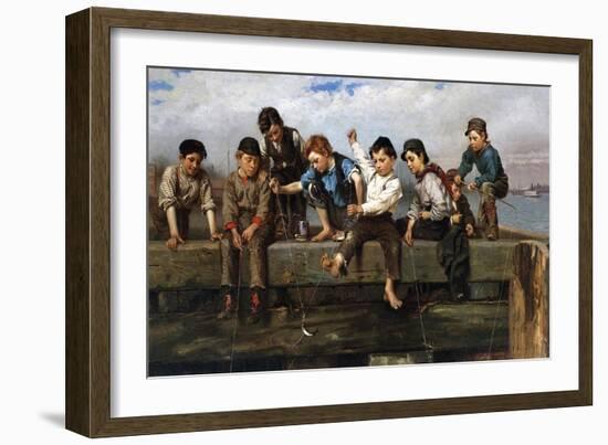 Boys Fishing, 1880-John George Brown-Framed Giclee Print