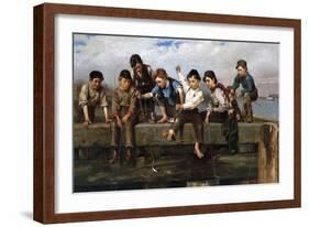 Boys Fishing, 1880-John George Brown-Framed Giclee Print