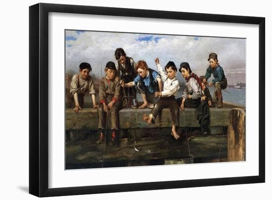 Boys Fishing, 1880-John George Brown-Framed Giclee Print